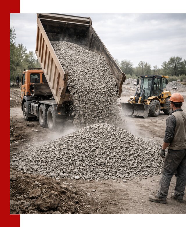 Доставка щебня в Алексине крупными и мелкими фракциями