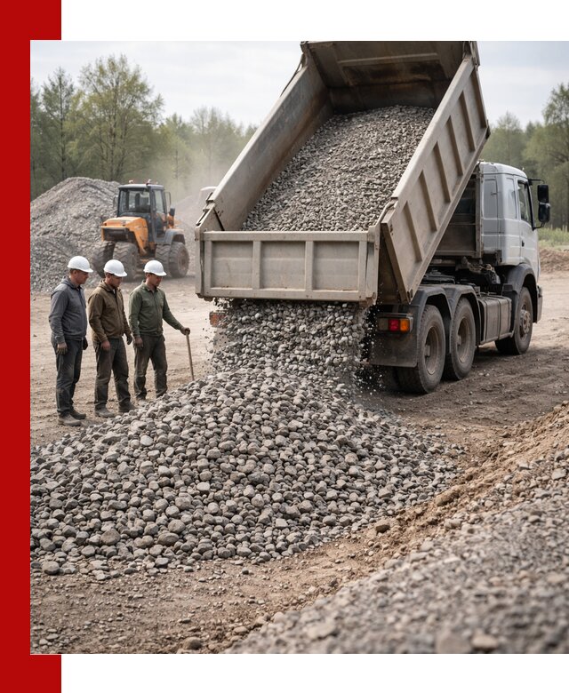 Доставка гравийного щебня фракции 70-120 в Алексине