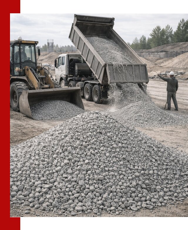Доставка известнякового щебня фр. 5–20 в Алексине