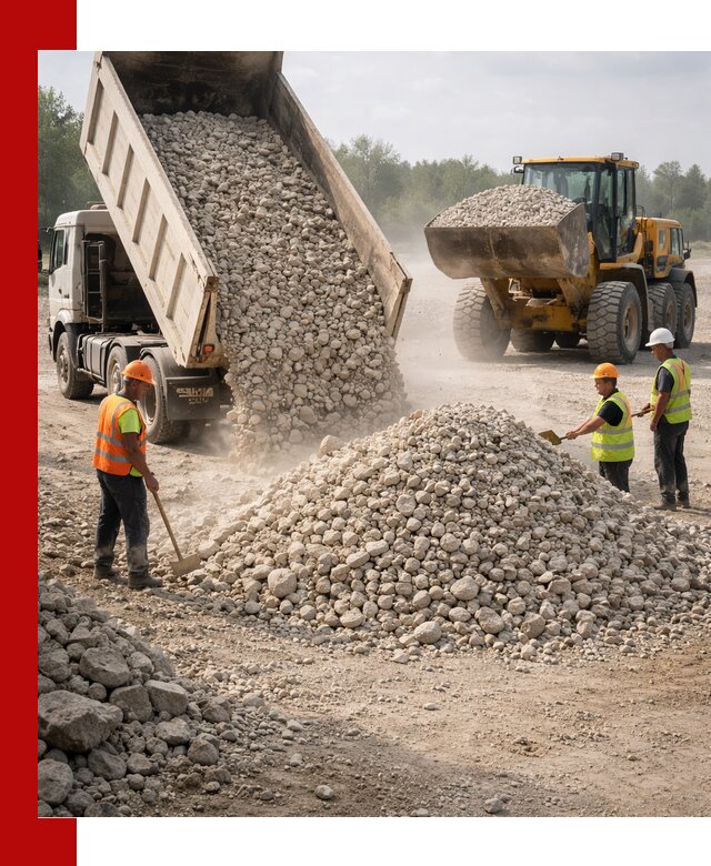 Доставка известнякового щебня фр. 40-70 в Алексине
