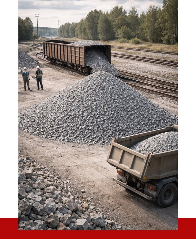 Железнодорожный щебень 20-60 в Алексине от 1868 р. | ПРОНЕРУДЛкс