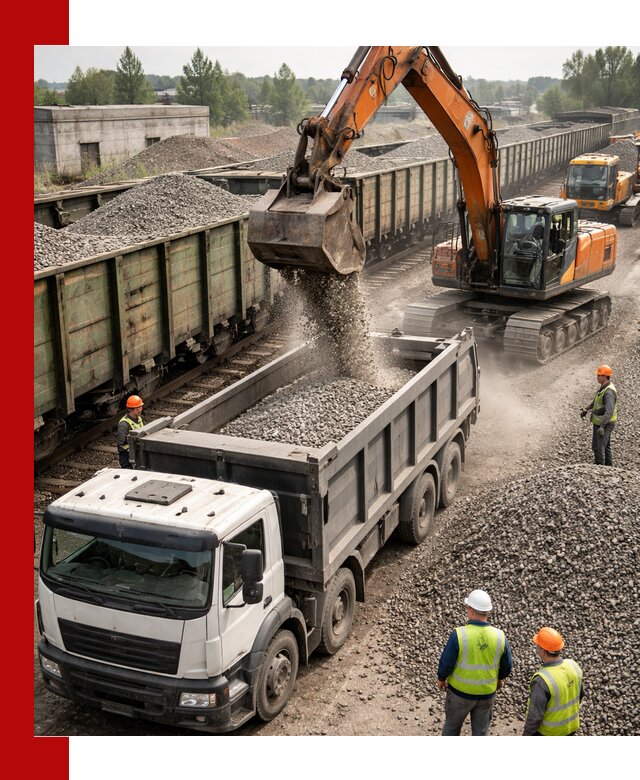 Железнодорожный щебень фракция 25–60 для поставок в Алексине