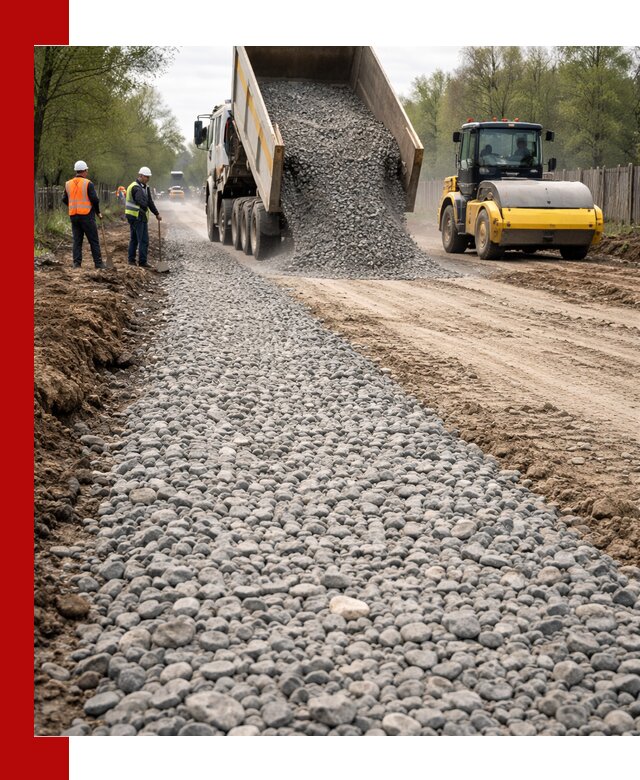 Доставка щебня для отсыпки дорог в Алексине высокого качества