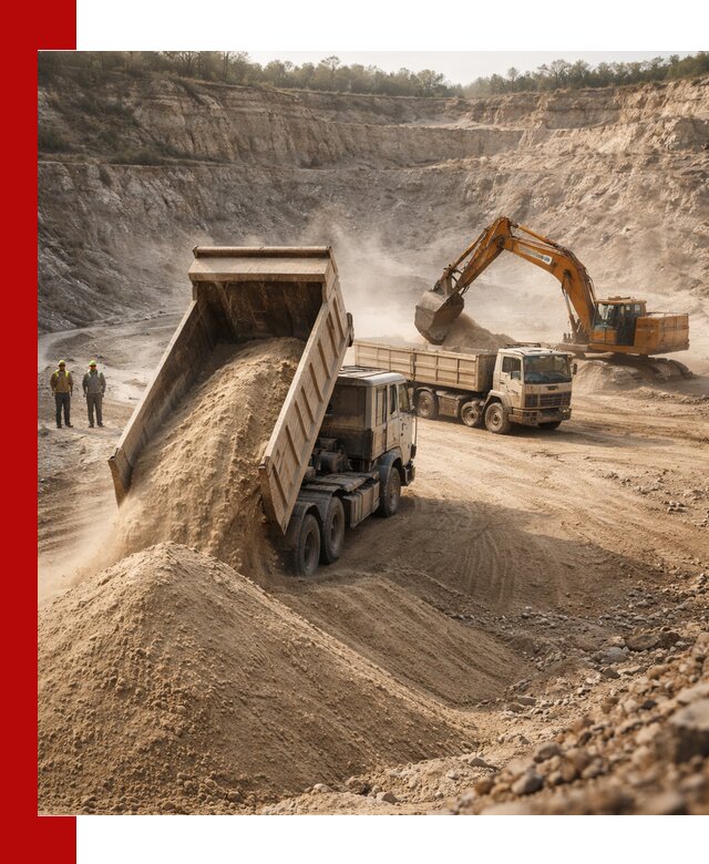 Карьерный песок навалом с доставкой в Алексине