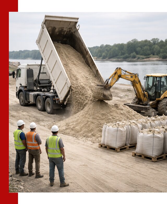 Доставка речного песка в Алексине самосвалами и погрузкой