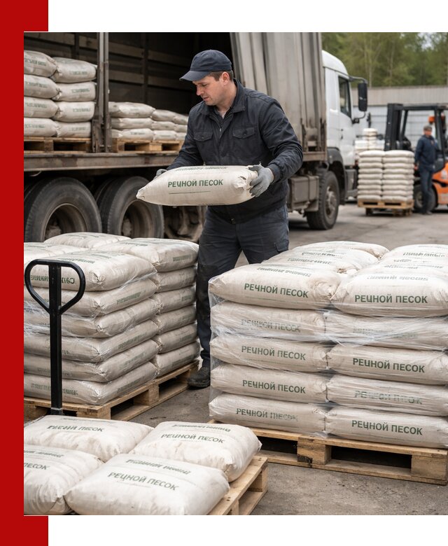 Речной песок в мешках с доставкой в Алексине