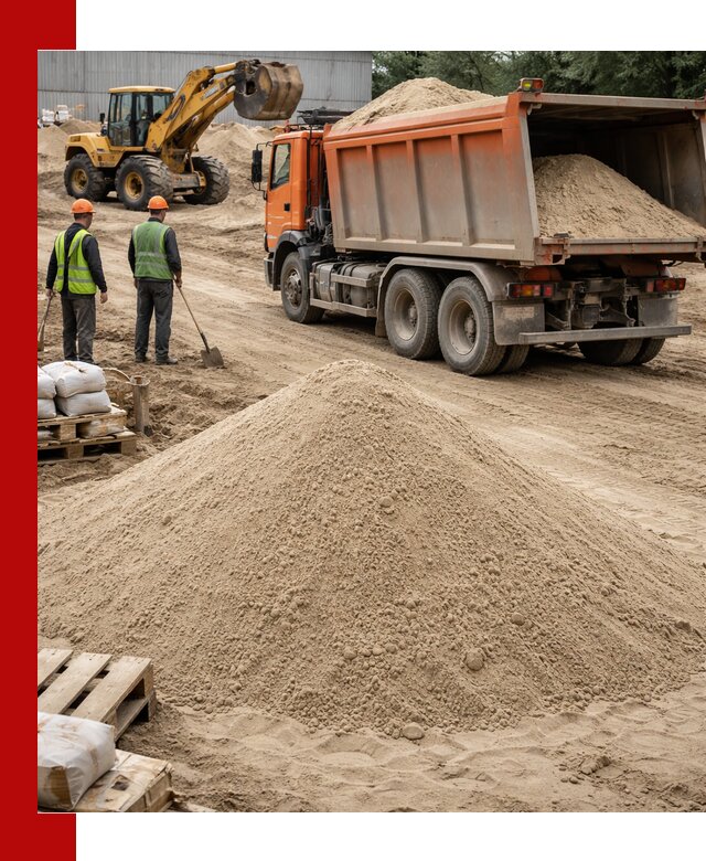 Доставка и продажа мытого речного песка в Алексине