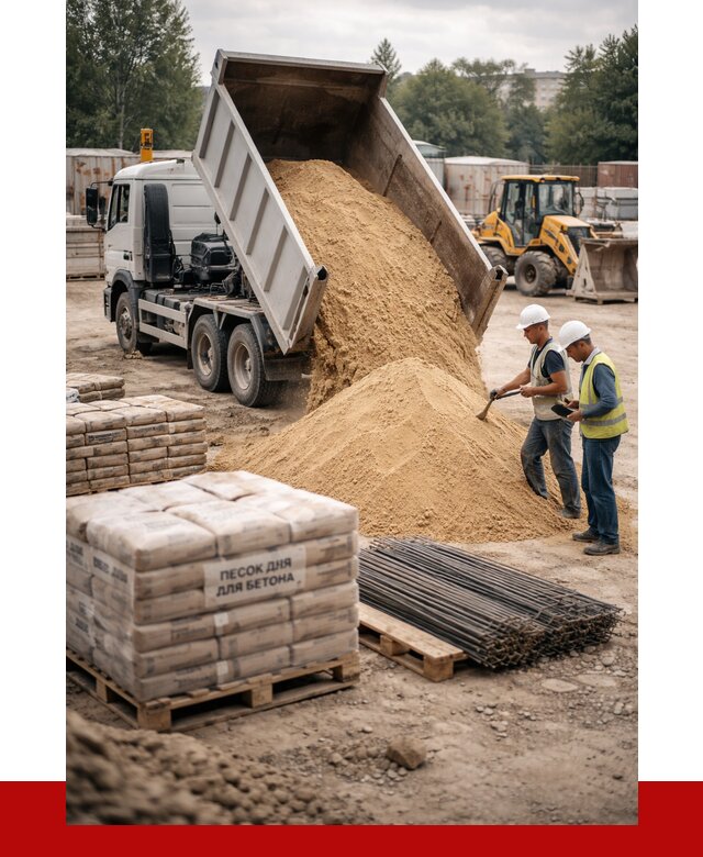 Песок для бетона в Алексине от 2747 р. с доставкой, ПРОНЕРУДЛкс