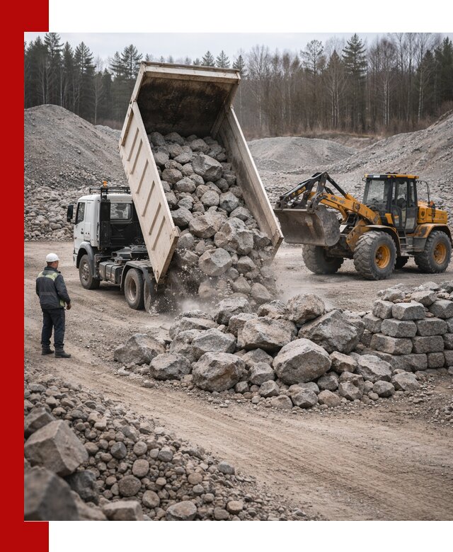 Доставка и продажа бутового гранитного камня в Алексине