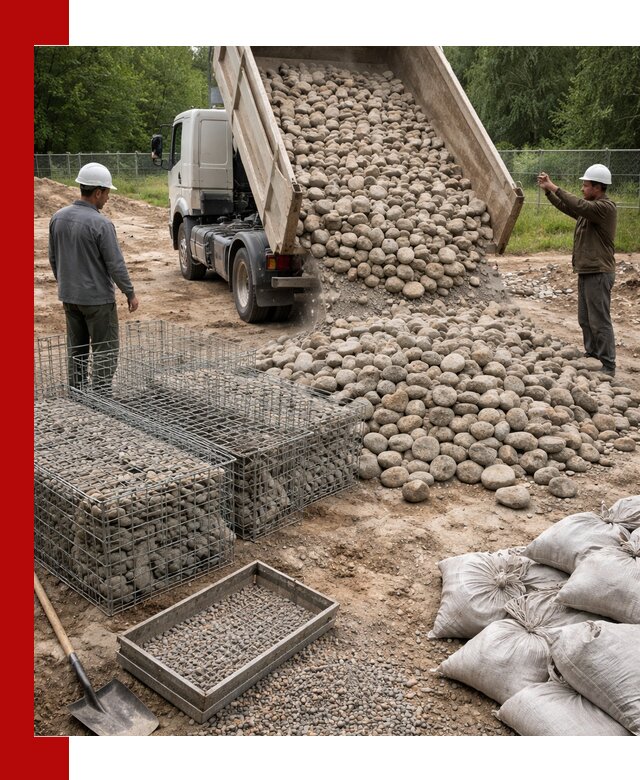 Камень для габионов фракция 70–151 в Алексине