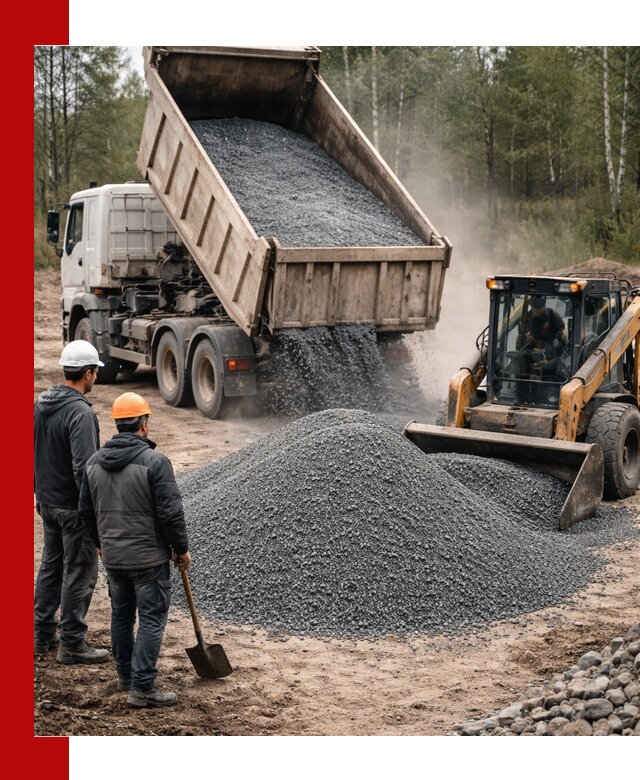 Гранитный отсев 0-5 с доставкой и разгрузкой в Алексине