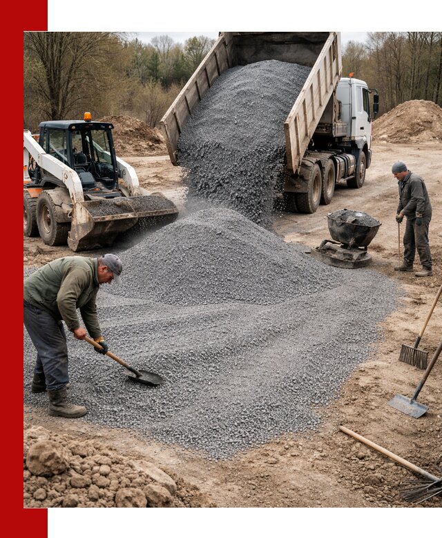 Отсев для подсыпки в Алексине — доставка и подсыпка на участок