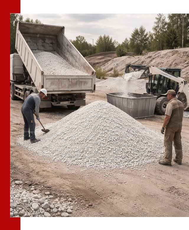 Доставка и продажа белой мраморной крошки в Алексине