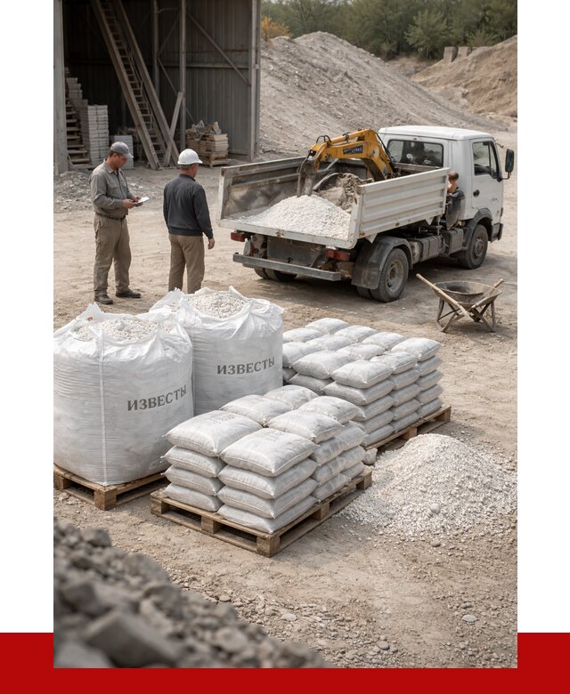 Известь строительная в Алексине с доставкой от 4615 р. | ПРОНЕРУДЛкс