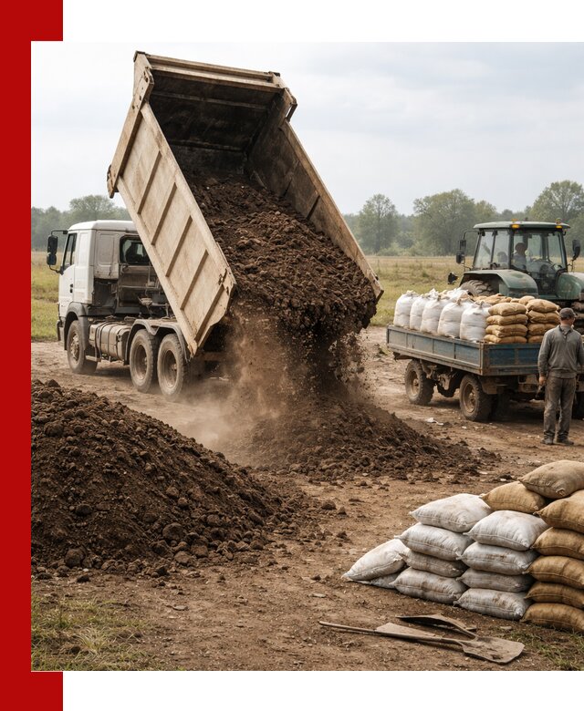 Доставка грунта и удобрений оптом в Алексине для сельхоз и строительства