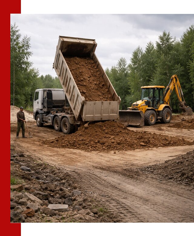 Доставка суглинка самосвалами в Алексине подсыпка и планировка