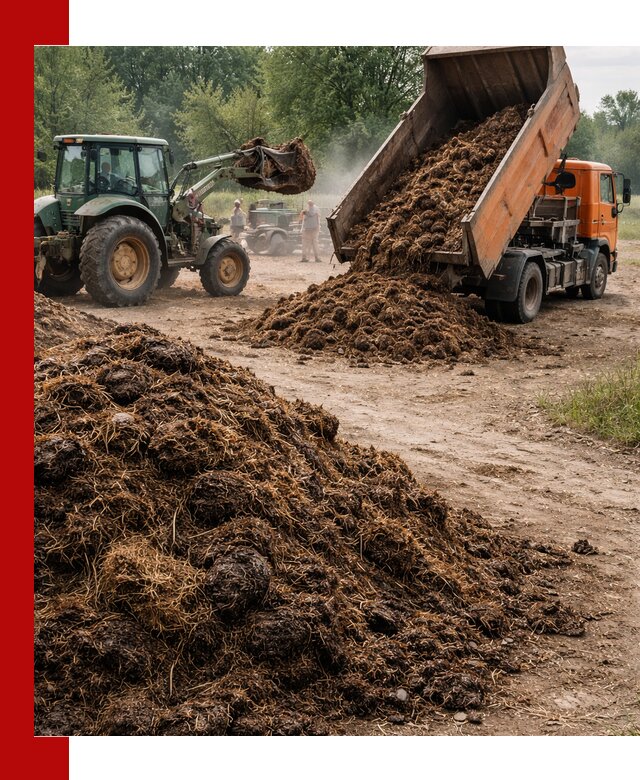 Доставка навоза самосвалами в Алексине для сельхозпотребностей