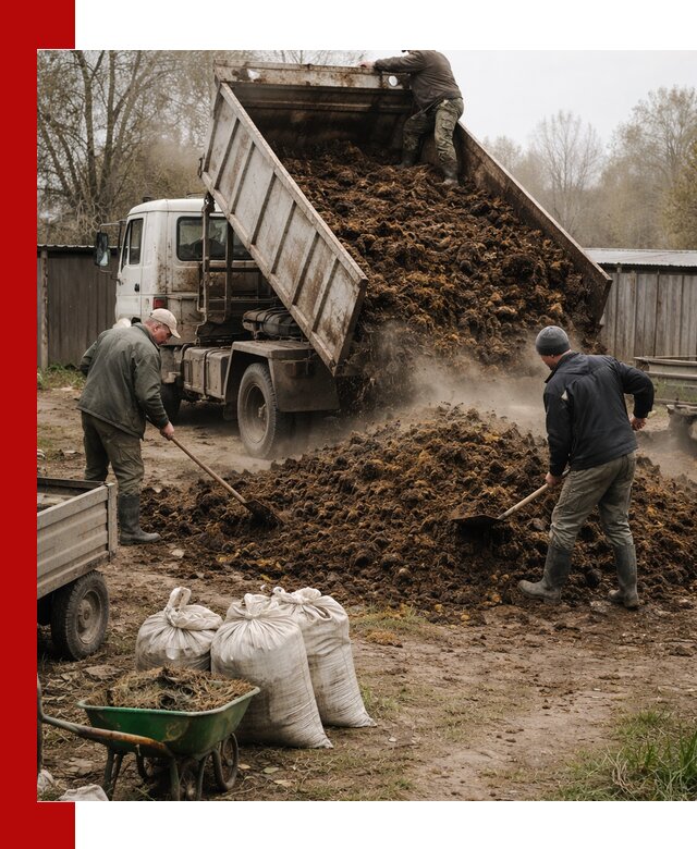 Доставка коровьего навоза самосвалом в Алексине