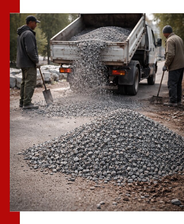 Гранитная крошка для посыпки дорог и тротуаров в Алексине