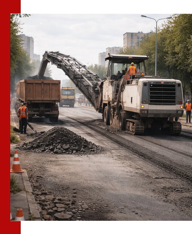 Фрезерованный асфальт в Алексине — удаление и вывоз старого покрытия