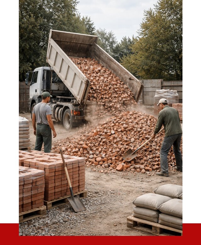 Бой кирпича в Алексине с доставкой от 4615 руб/куб | ПРОНЕРУДЛкс