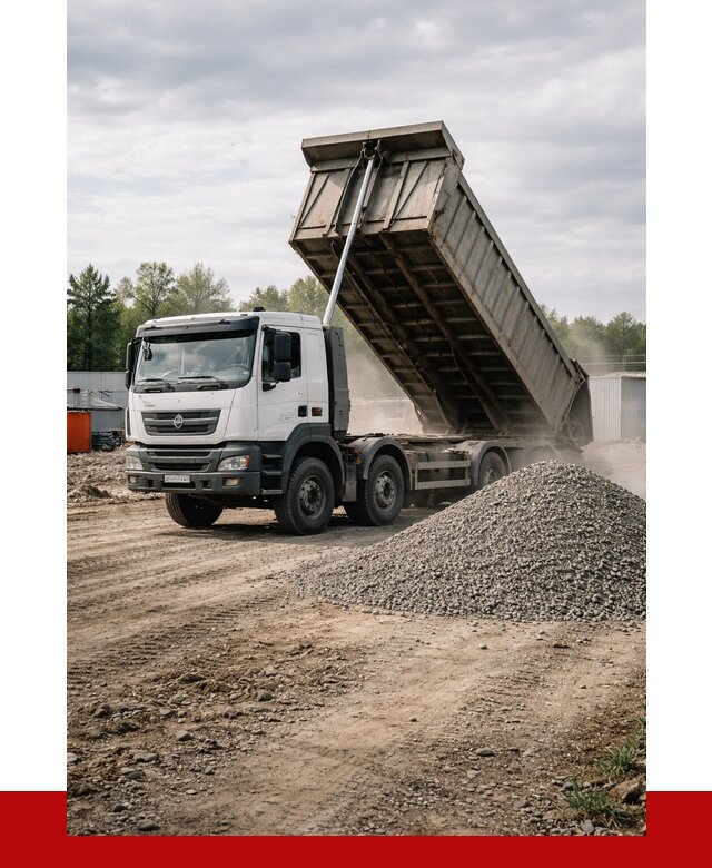 Доставка самосвалом 40 кубов в Алексине от 9889 р. | ПРОНЕРУДЛкс