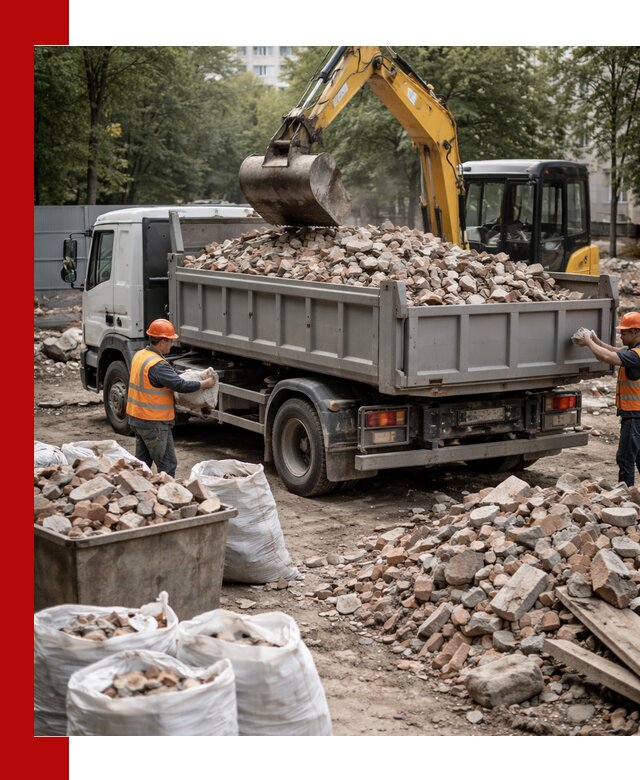 Вывоз строительного мусора в Алексине с самосвалами и контейнерами