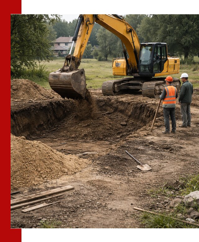 Рытье котлована под фундамент в Алексине (быстро и недорого)
