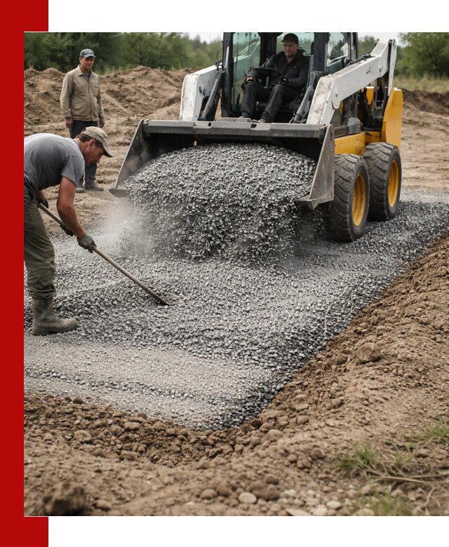 Устройство щебеночной подушки в Алексине для дорог и фундаментов
